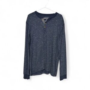 Sonoma Men's XXL Waffle Thermal Henley Blue Stripe